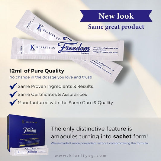 Freedom by KlaritySG™ - Medical Grade Bioactive Collagen Peptides to heal Joint pain