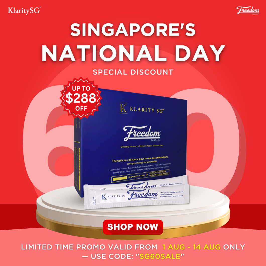 Freedom by KlaritySG™  - Medical Grade Bioactive Collagen Peptides® to heal Joint pain