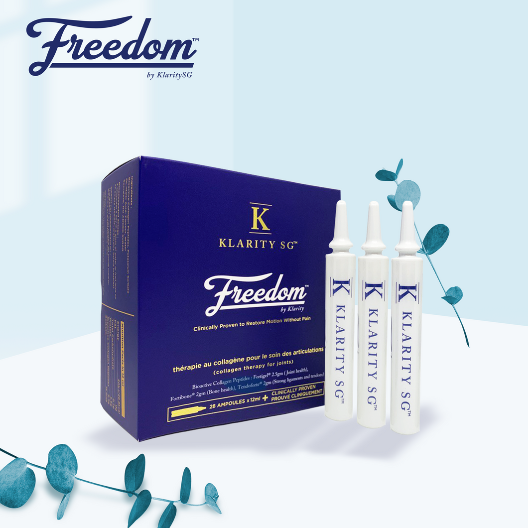 Freedom by KlaritySG™ (HK)- Medical Grade Bioactive Collagen Peptides to heal Joint pain