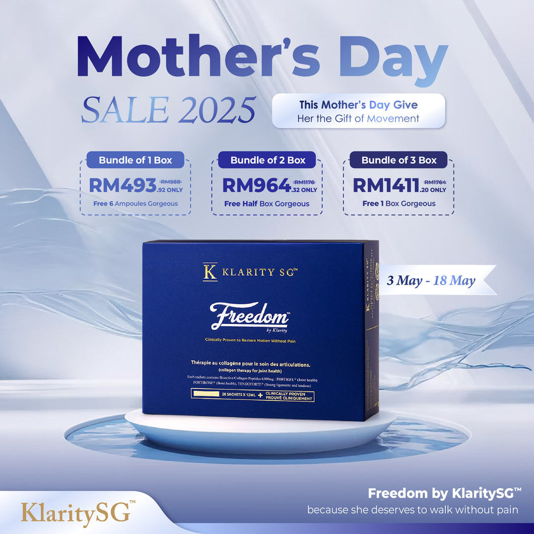 Freedom by KlaritySG™ (MY)- Medical Grade Bioactive Collagen Peptides to heal Joint pain